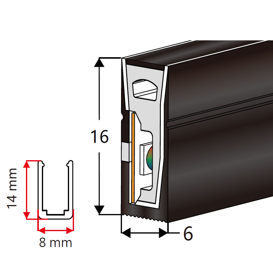 06*16mm 120° Side Emitting All Black Silicone LED Diffuser Tube For 8mm LED Strips 06*16mm 120° Side Emitting All Black Silicone LED Diffuser Tube For 8mm LED Strips